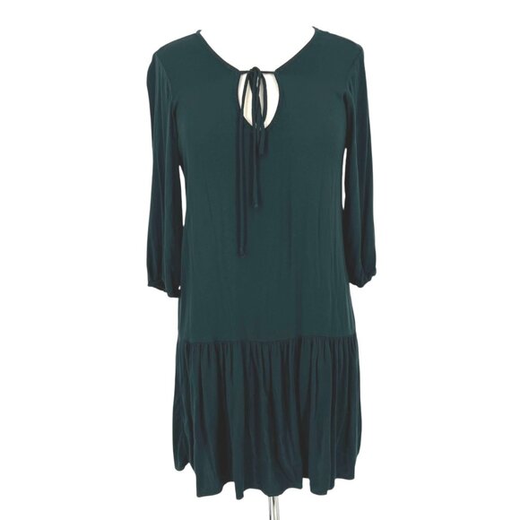 Michael Stars Keyhole Flounce Dress Dark Green Size XS - Picture 1 of 13